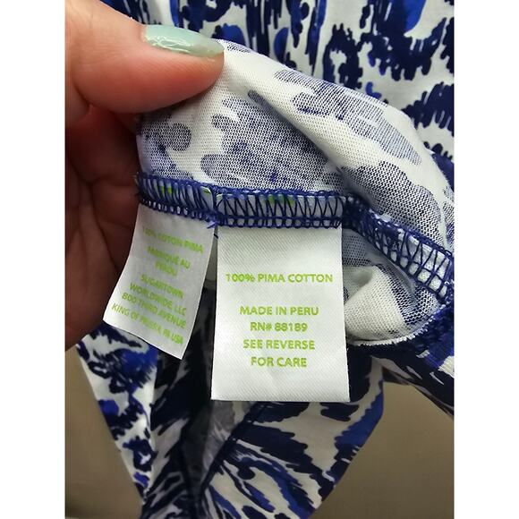 Lilly Pulitzer Cori Short Dress Flamingos Print Blue and White Size Small Resort - Picture 5 of 6